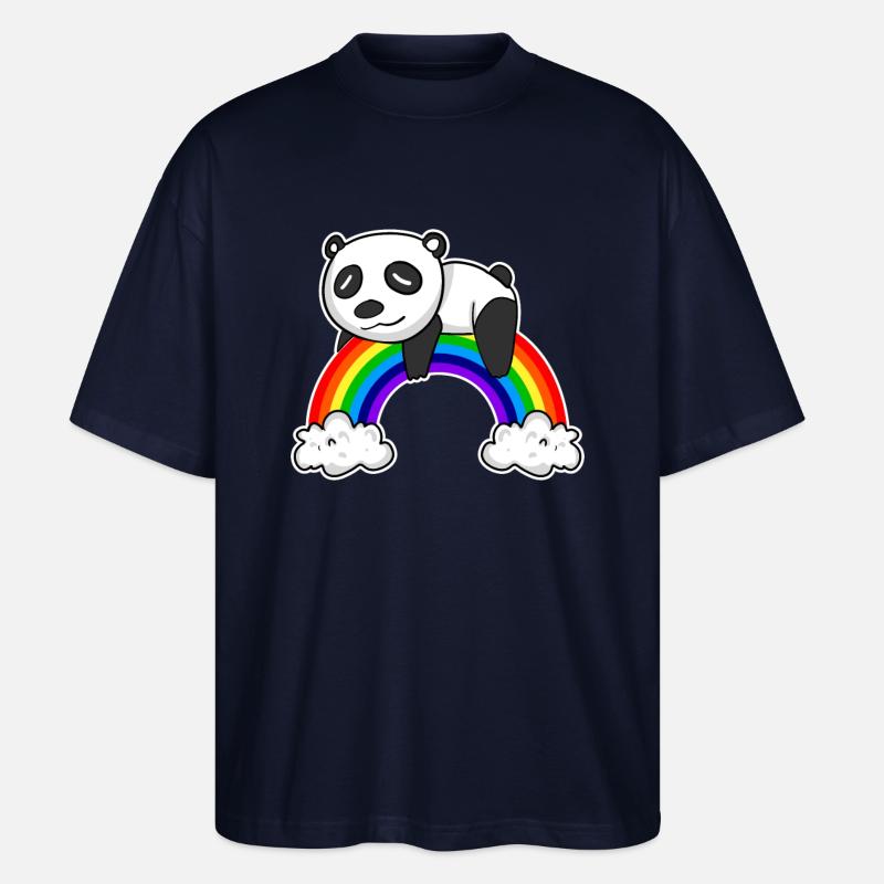 Regenbogen Panda - Stanley/Stella Oversized Unisex Bio T-Shirt Blaster 2.0 - Navy