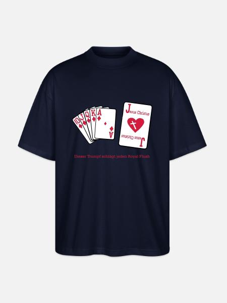 Jesus & Royal Flush - Stanley/Stella Oversized Unisex Bio T-Shirt Blaster 2.0 - Navy