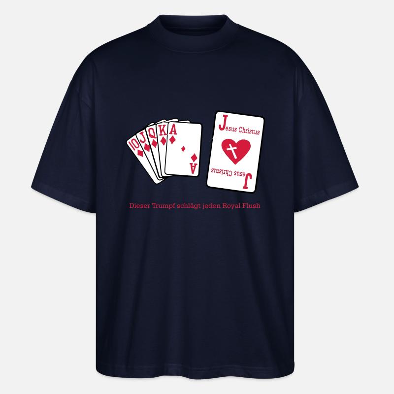 Jesus & Royal Flush - Stanley/Stella Oversized Unisex Bio T-Shirt Blaster 2.0 - Navy