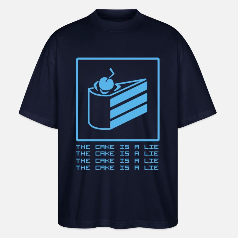 THE CAKE IS A LIE - Stanley/Stella Oversized Unisex Bio T-Shirt Blaster 2.0 - Navy