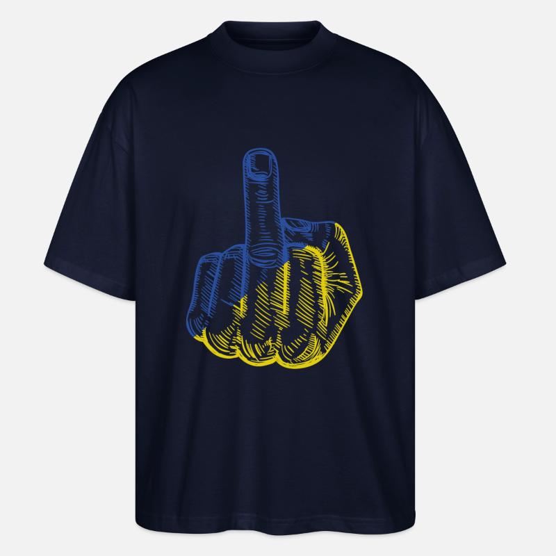 Ukraine Mittelfinger - Stanley/Stella Oversized Unisex Bio T-Shirt Blaster 2.0 - Navy