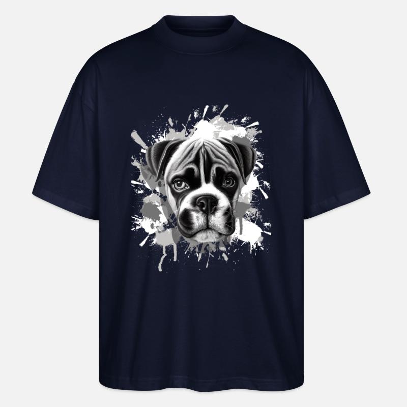 Boxer Hund - Stanley/Stella Oversized Unisex Bio T-Shirt Blaster 2.0 - Navy