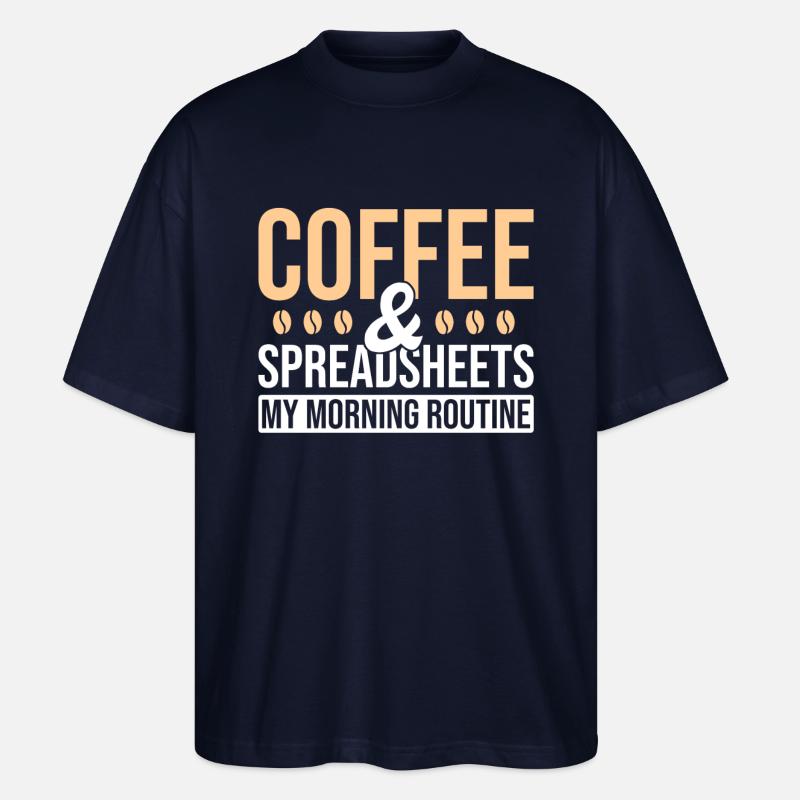 Café de table comptable - T-shirt bio Blaster 2.0 coupe oversize Stanley/Stella Unisexe - marine