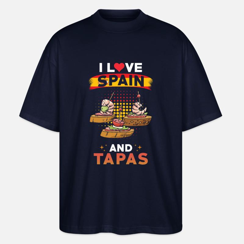 Tapas Spanien Spanische Küche - Stanley/Stella Oversized Unisex Bio T-Shirt Blaster 2.0 - Navy
