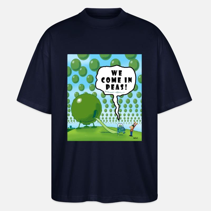 WIR KOMMEN IN PEAS! - Stanley/Stella Oversized Unisex Bio T-Shirt Blaster 2.0 - Navy