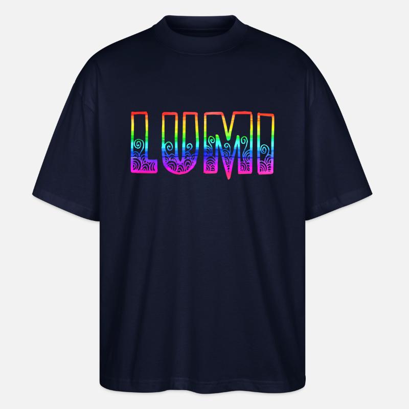 lumi rs rainbow - Stanley/Stella Oversized Unisex Organic T-shirt Blaster 2.0 - navy
