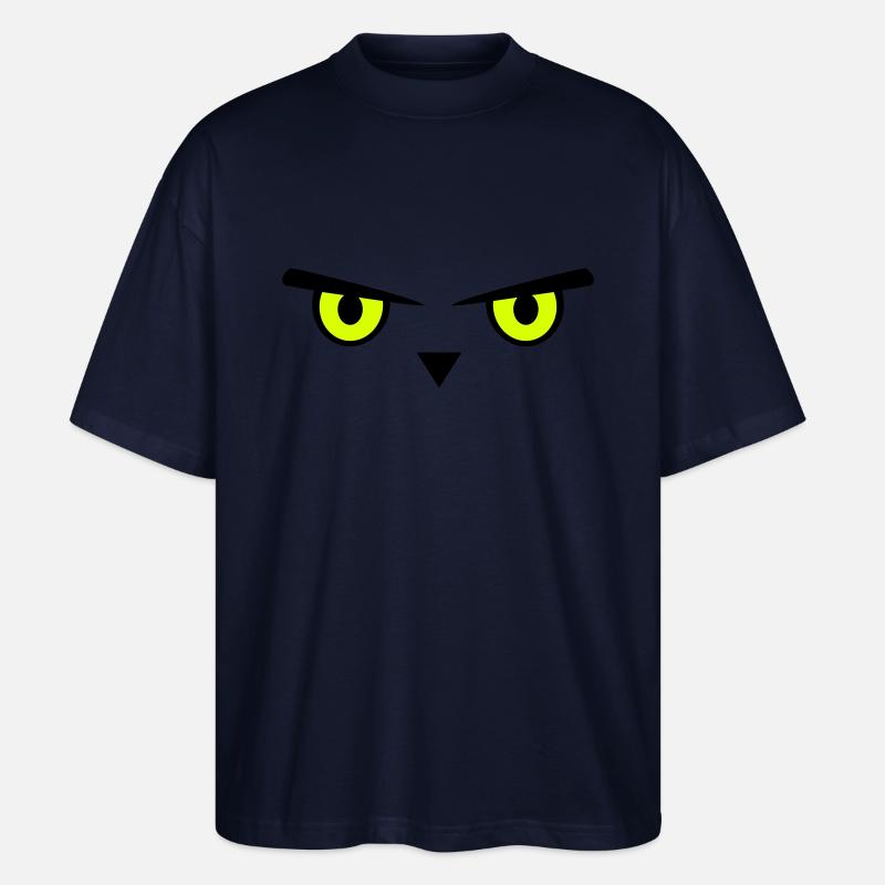 Eule, Augen, Emoji - Stanley/Stella Oversized Unisex Bio T-Shirt Blaster 2.0 - Navy