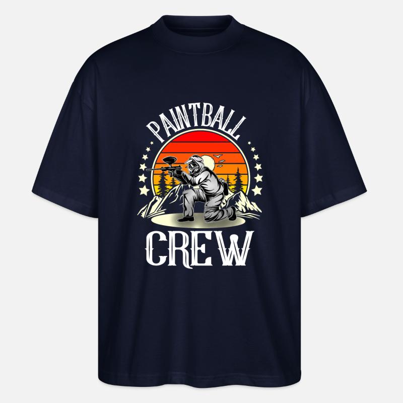 Paintball Crew Team Squad - Stanley/Stella Oversized Unisex Bio T-Shirt Blaster 2.0 - Navy