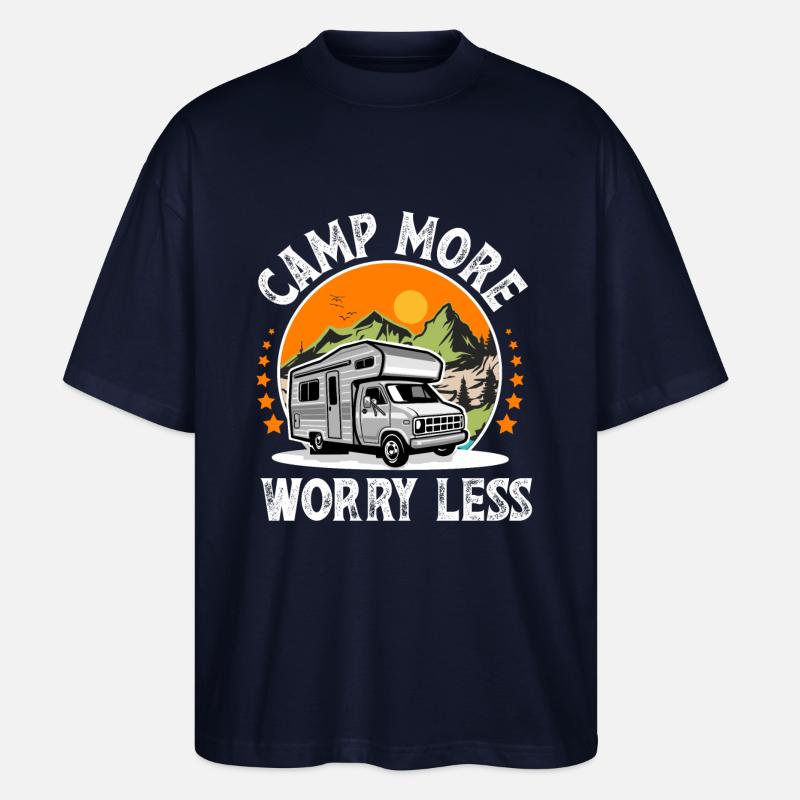 Camping Camper Campen - Stanley/Stella Oversized Unisex Bio T-Shirt Blaster 2.0 - Navy