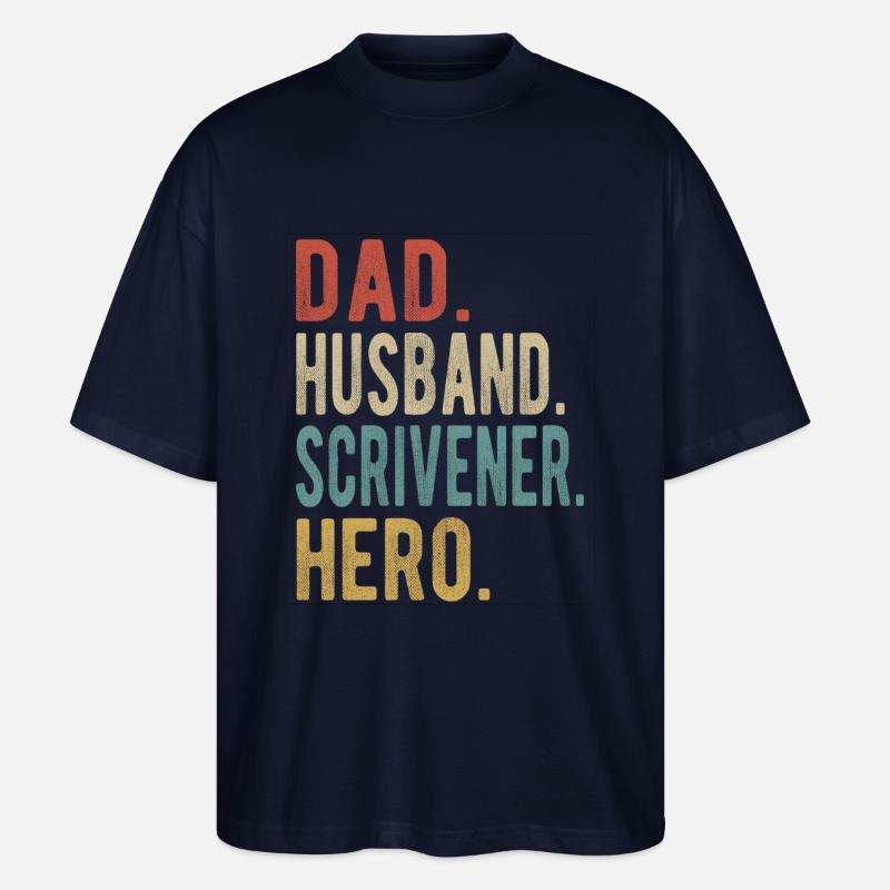 Schreiber Papa Ehemann Held - Stanley/Stella Oversized Unisex Bio T-Shirt Blaster 2.0 - Navy