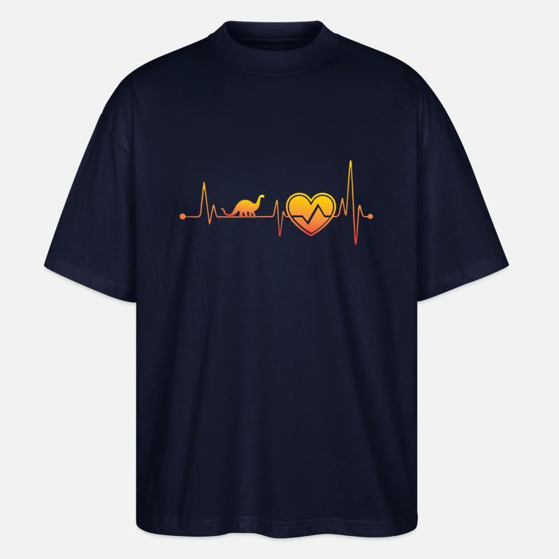 Dinosaurier Herzschlag - Stanley/Stella Oversized Unisex Bio T-Shirt Blaster 2.0 - Navy