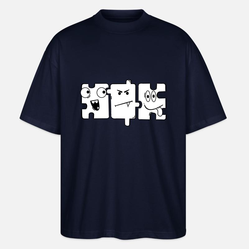 Monstre Puzzle - T-shirt bio Blaster 2.0 coupe oversize Stanley/Stella Unisexe - marine
