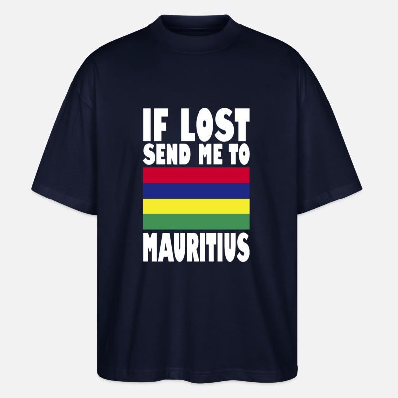 Mauritius Flagge Spruch - Stanley/Stella Oversized Unisex Bio T-Shirt Blaster 2.0 - Navy