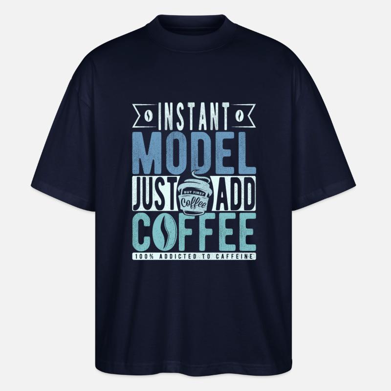 Dicton modèle café - T-shirt bio Blaster 2.0 coupe oversize Stanley/Stella Unisexe - marine