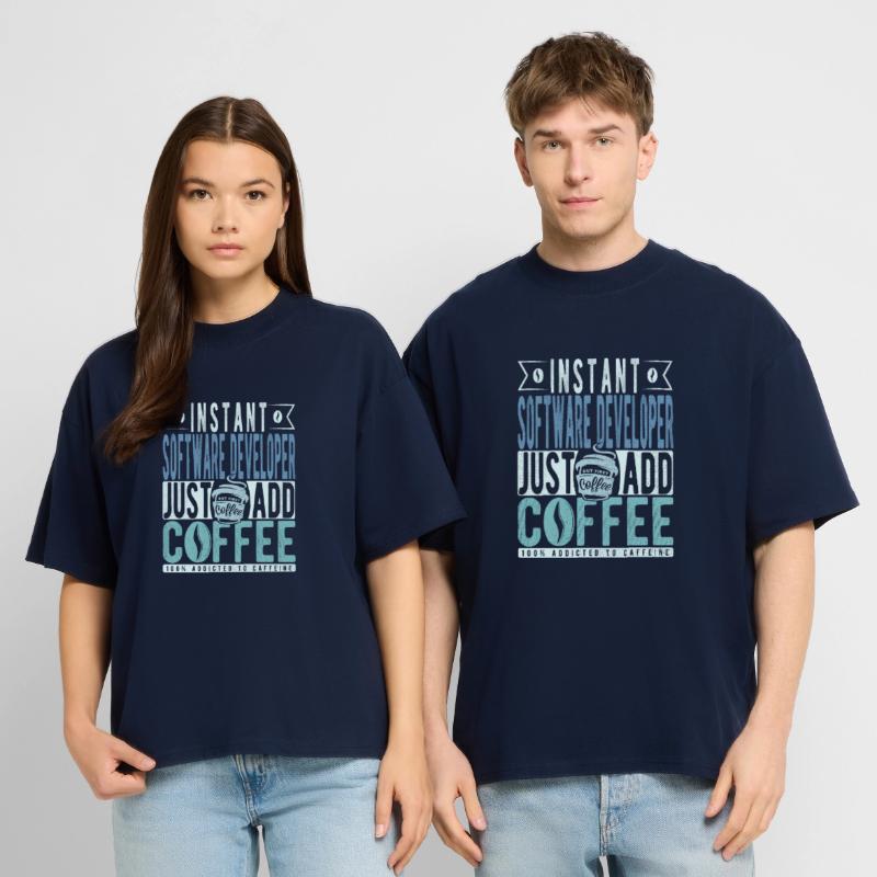 Software Developer Coffee Saying Stanley/Stella Oversized Unisex Organic T-shirt Blaster 2.0