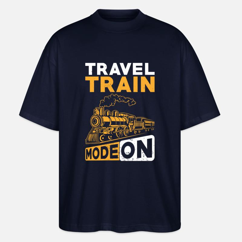 Zugreise Reise - Stanley/Stella Oversized Unisex Bio T-Shirt Blaster 2.0 - Navy