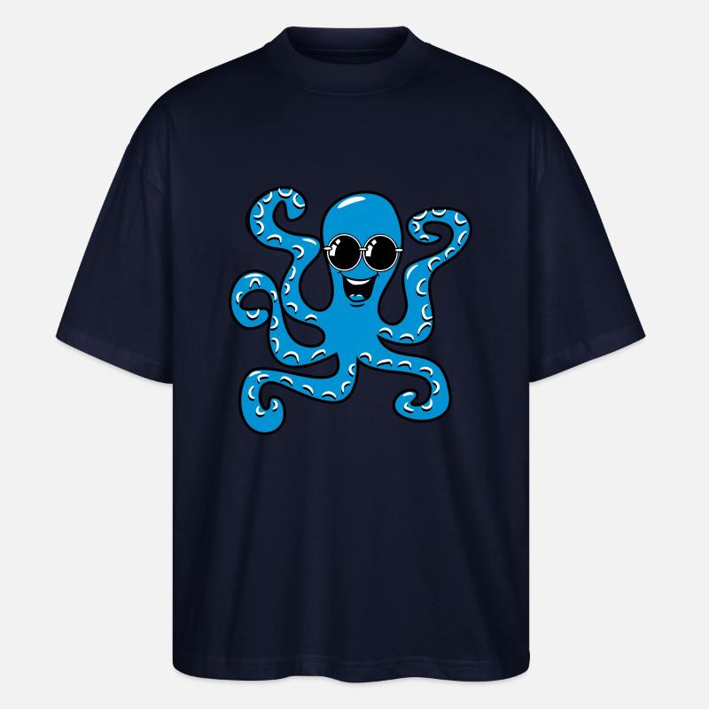 Tintenfisch oktopus sonnenbrille - Stanley/Stella Oversized Unisex Bio T-Shirt Blaster 2.0 - Navy