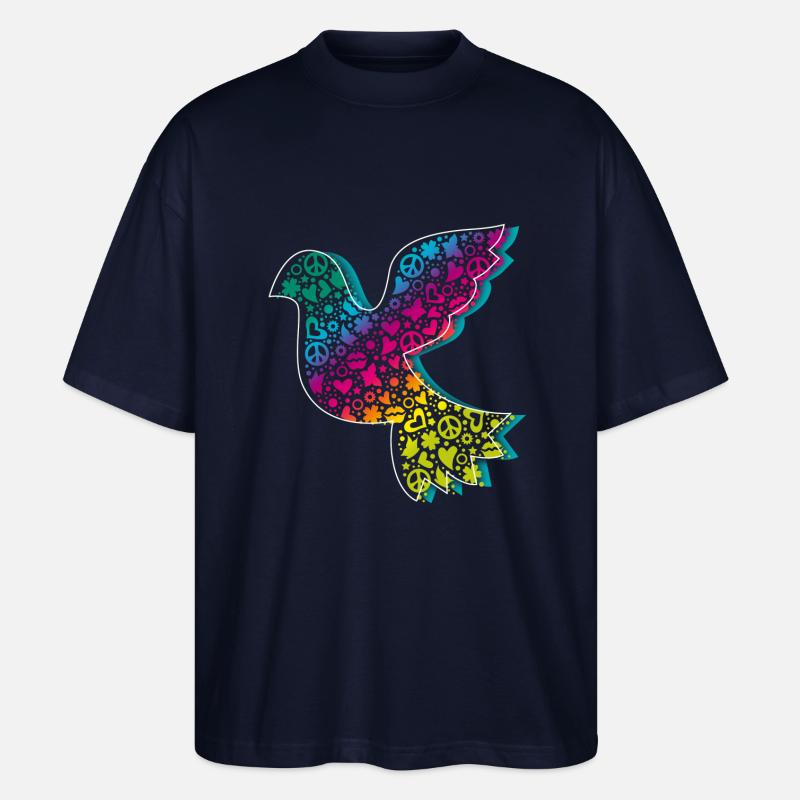 Friedenstaube Verlauf DDP - Stanley/Stella Oversized Unisex Bio T-Shirt Blaster 2.0 - Navy