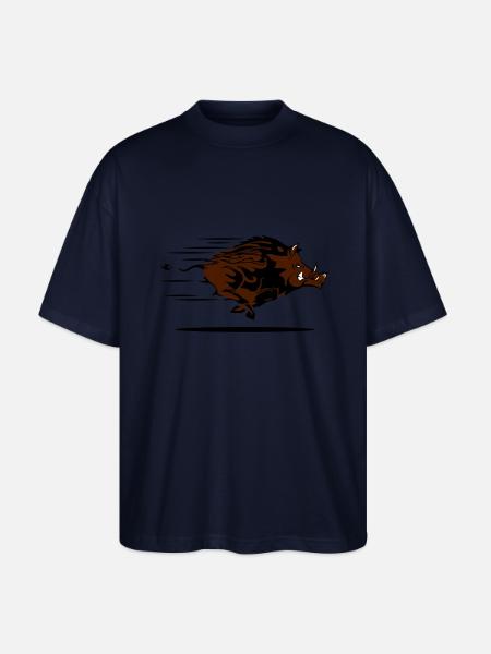 wild boar - Stanley/Stella Oversized Unisex Organic T-shirt Blaster 2.0 - navy