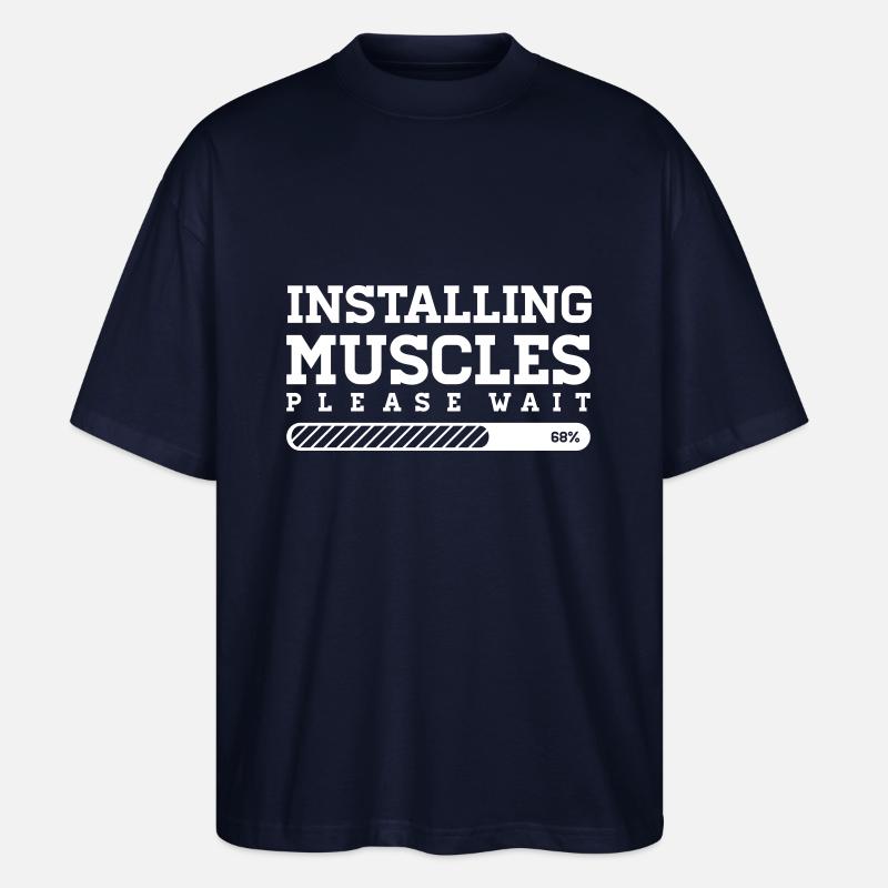 INSTALLING MUSCLES - PLEASE WAIT - Stanley/Stella Oversized Unisex Bio T-Shirt Blaster 2.0 - Navy