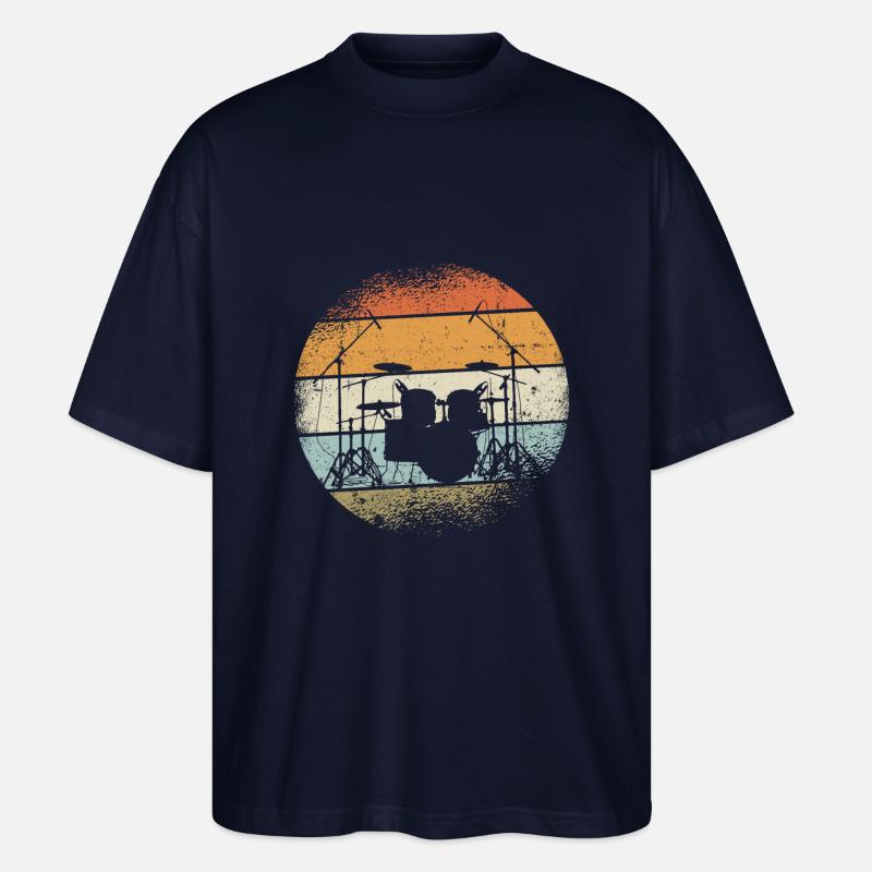 Drummer Gift - Stanley/Stella Oversized Unisex Organic T-shirt Blaster 2.0 - navy