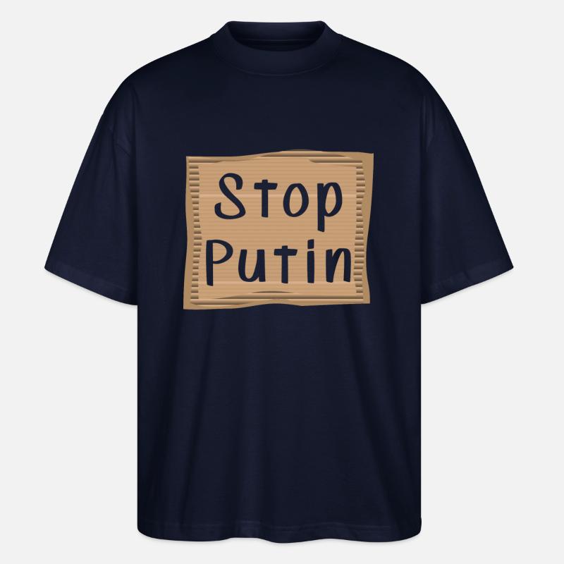 Stop Putin - Stanley/Stella Oversized Unisex Bio T-Shirt Blaster 2.0 - Navy