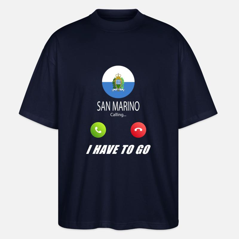Saint-Marin appelle les drapeaux lusiger en disant - T-shirt bio Blaster 2.0 coupe oversize Stanley/Stella Unisexe - marine