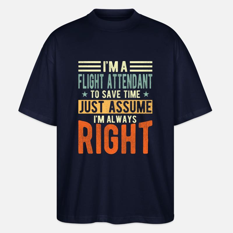Flugbegleiter - Stanley/Stella Oversized Unisex Bio T-Shirt Blaster 2.0 - Navy