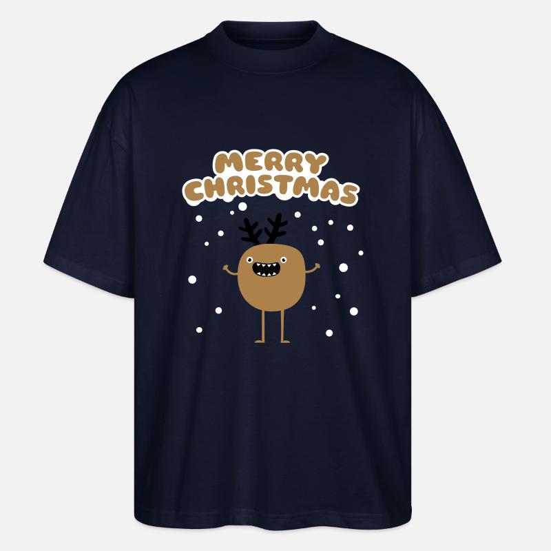 Funny Christmas Reindeer - T-shirt bio Blaster 2.0 coupe oversize Stanley/Stella Unisexe - marine