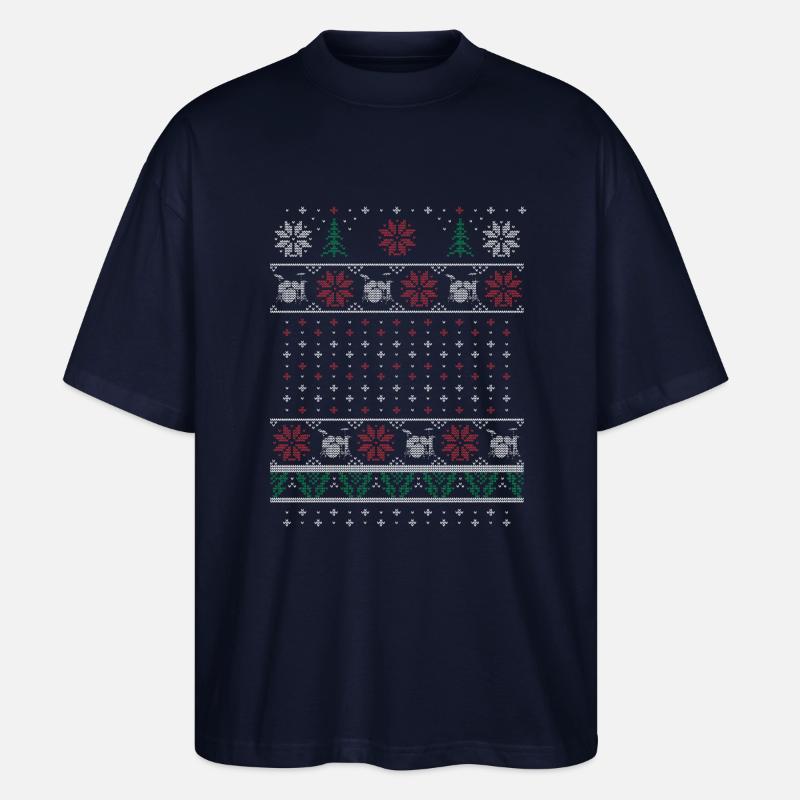 Ugly Xmas Drummer - Stanley/Stella Oversized Unisex Bio T-Shirt Blaster 2.0 - Navy