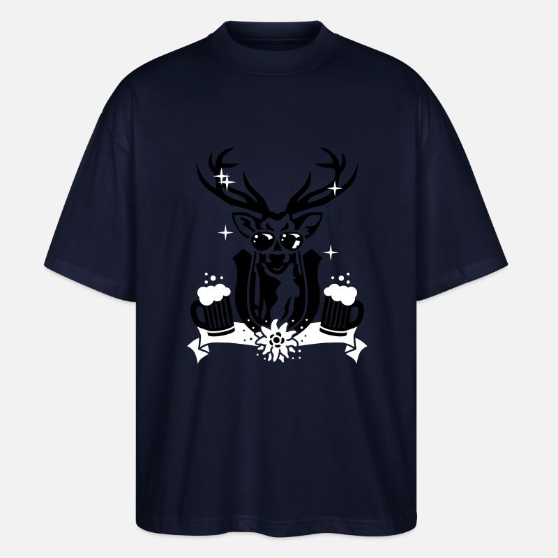 Wiesn Hirsch 2C - - Stanley/Stella Oversized Unisex Bio T-Shirt Blaster 2.0 - Navy