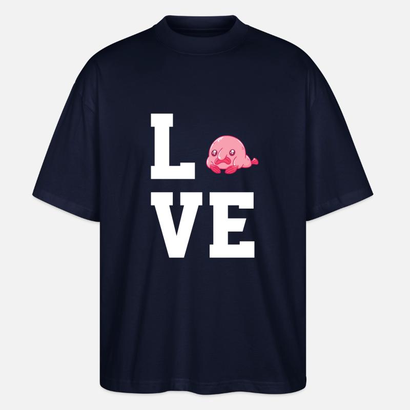 Liebe Blobfisch - Stanley/Stella Oversized Unisex Bio T-Shirt Blaster 2.0 - Navy
