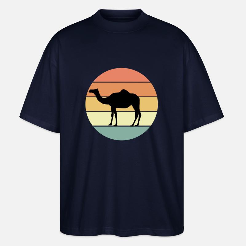 Conception de chameau rétro - T-shirt bio Blaster 2.0 coupe oversize Stanley/Stella Unisexe - marine