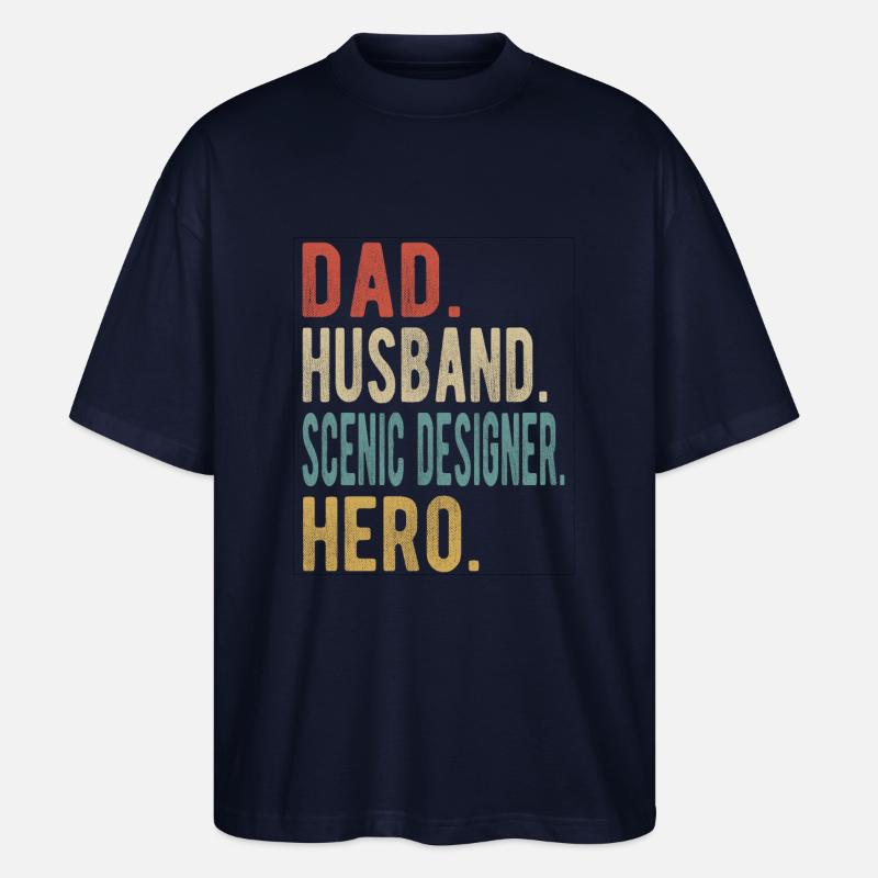 Scenic Designer Papa Ehemann Held - Stanley/Stella Oversized Unisex Bio T-Shirt Blaster 2.0 - Navy