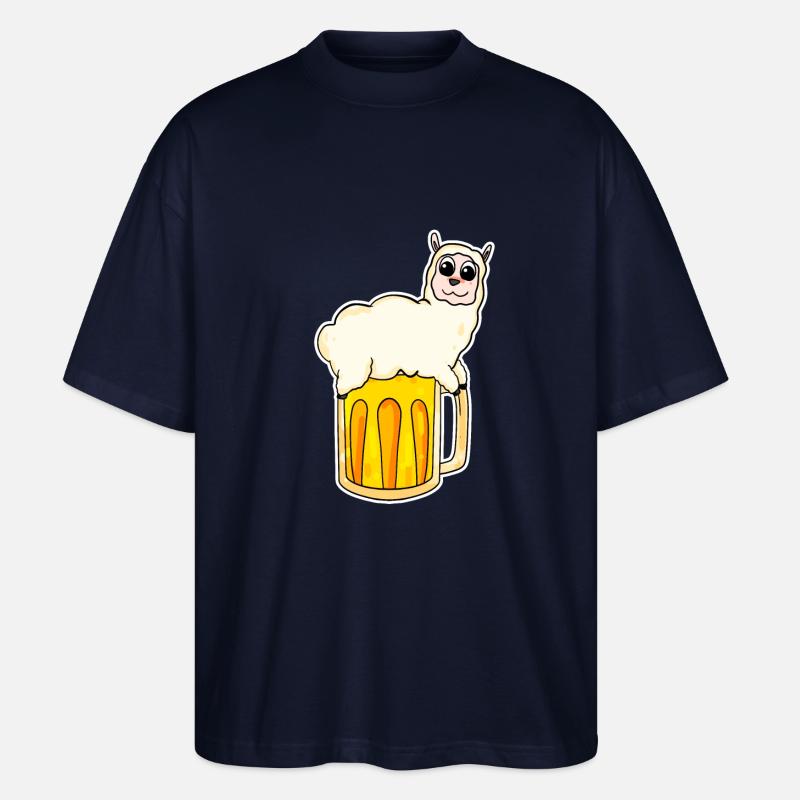 Alpaka und Bier - Stanley/Stella Oversized Unisex Bio T-Shirt Blaster 2.0 - Navy