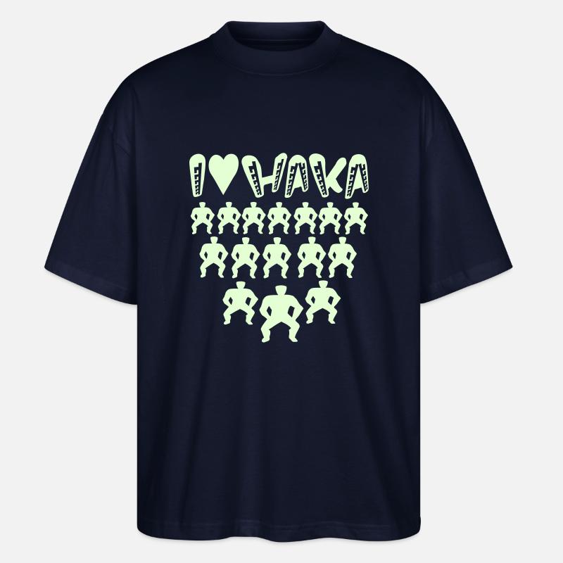ICH LIEBE TATTOO HAKA - Stanley/Stella Oversized Unisex Bio T-Shirt Blaster 2.0 - Navy
