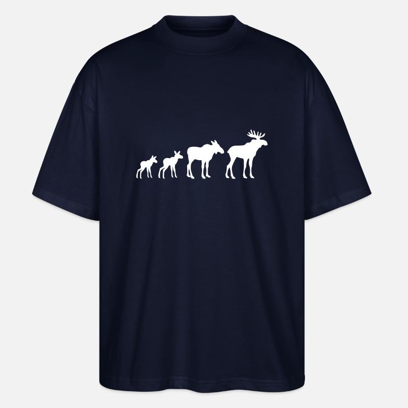 Elk Evolution - Stanley/Stella Oversized Unisex Organic T-shirt Blaster 2.0 - navy