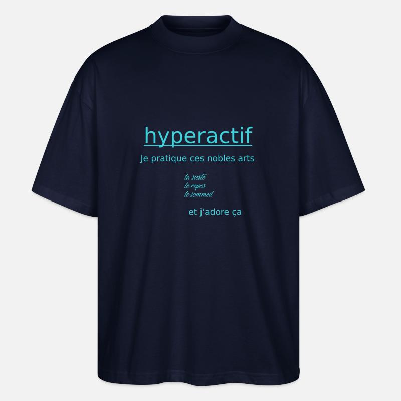hyperactive - Stanley/Stella Oversized Unisex Organic T-shirt Blaster 2.0 - navy