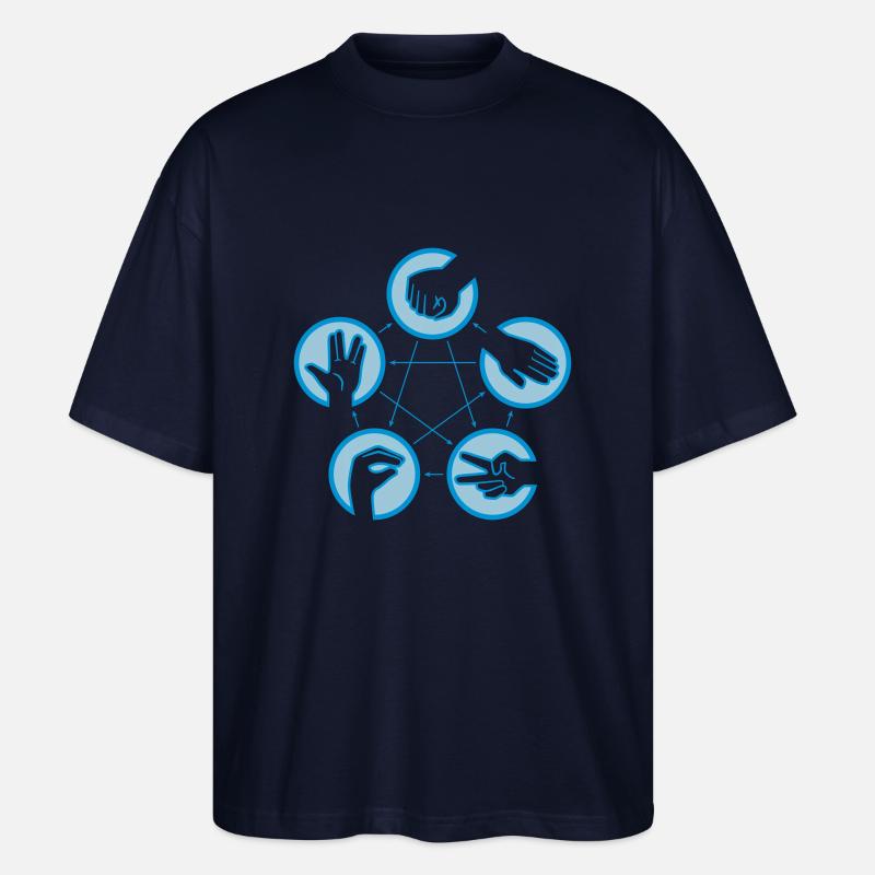 rock_paper_scissors_lizard - Stanley/Stella Oversized Unisex Bio T-Shirt Blaster 2.0 - Navy