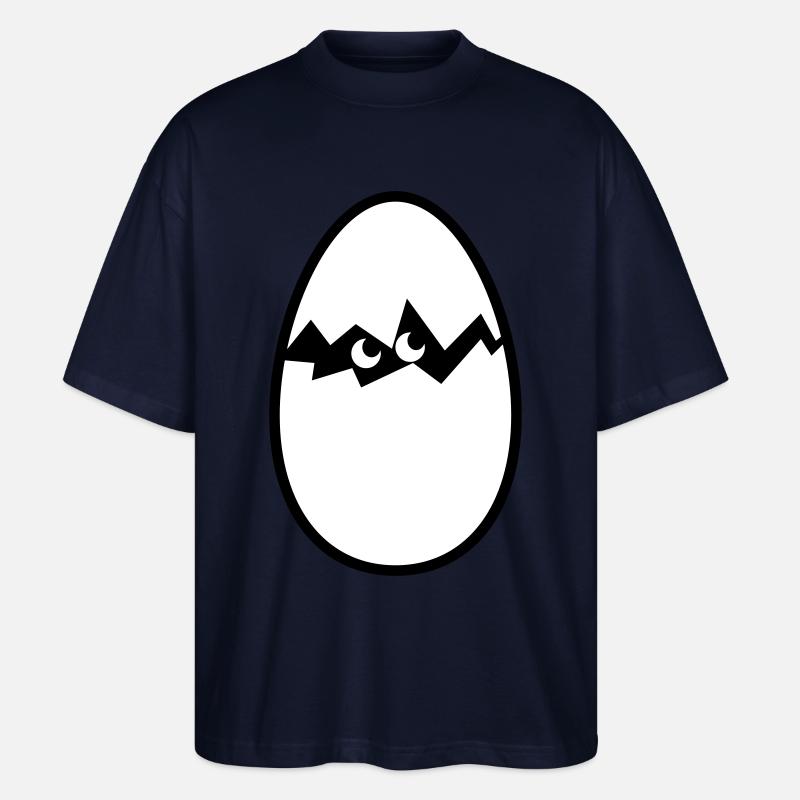 Egg avec les poussins - T-shirt bio Blaster 2.0 coupe oversize Stanley/Stella Unisexe - marine