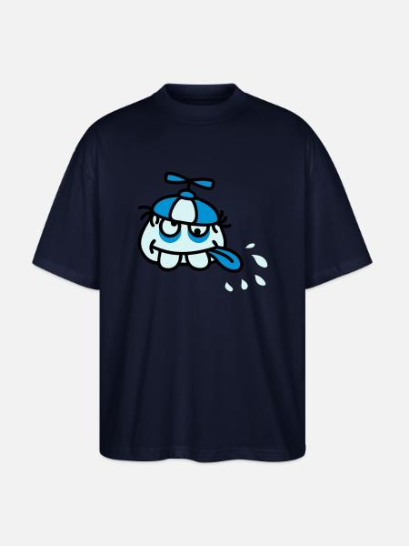 Funny Crazy Stupid Face - Stanley/Stella Oversized Unisex Organic T-shirt Blaster 2.0 - navy