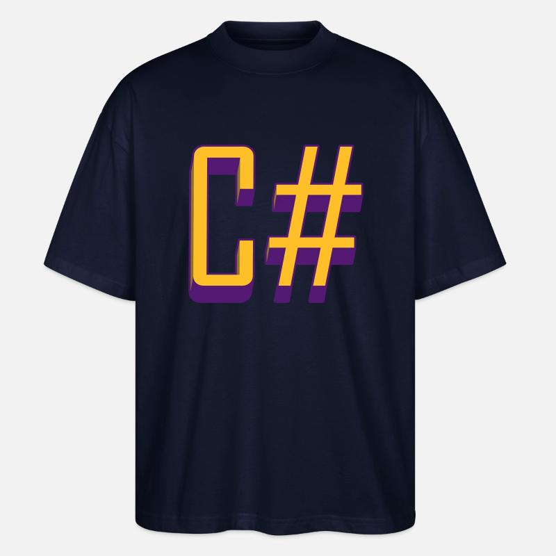 Programmiersprachen: C # / C sharp (Classic) - Stanley/Stella Oversized Unisex Bio T-Shirt Blaster 2.0 - Navy