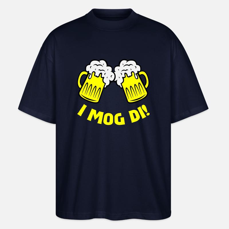 bier i mog di - Stanley/Stella Oversized Unisex Bio T-Shirt Blaster 2.0 - Navy