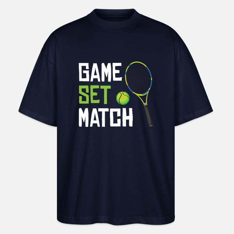 Game Set Match Tennis - Stanley/Stella Oversized Unisex Bio T-Shirt Blaster 2.0 - Navy