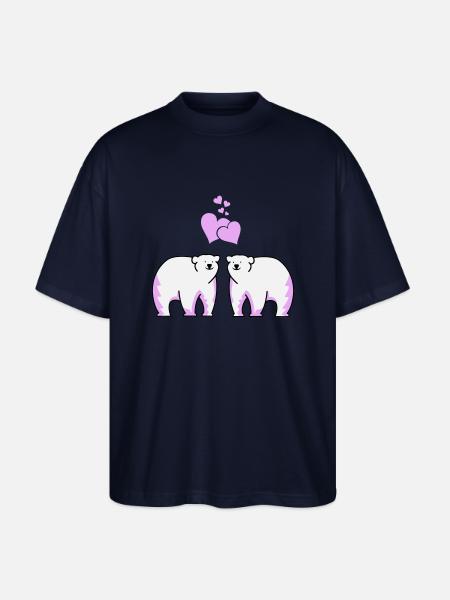 Eisbären verliebt - Stanley/Stella Oversized Unisex Bio T-Shirt Blaster 2.0 - Navy
