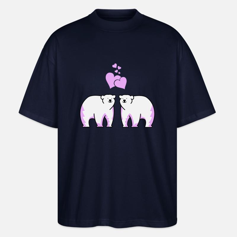 Eisbären verliebt - Stanley/Stella Oversized Unisex Bio T-Shirt Blaster 2.0 - Navy