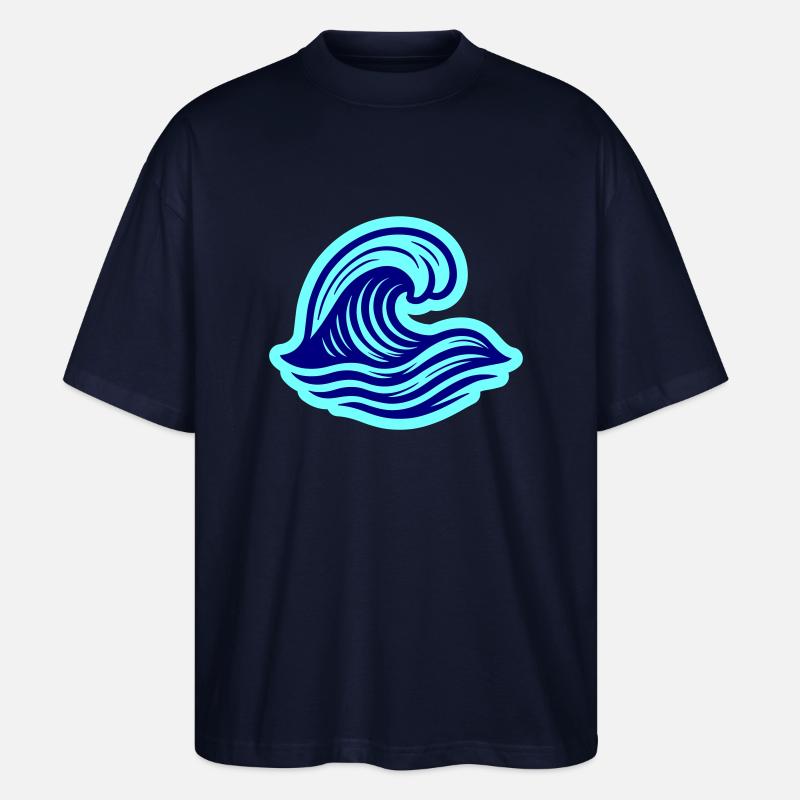Mer Vague Océan - T-shirt bio Blaster 2.0 coupe oversize Stanley/Stella Unisexe - marine
