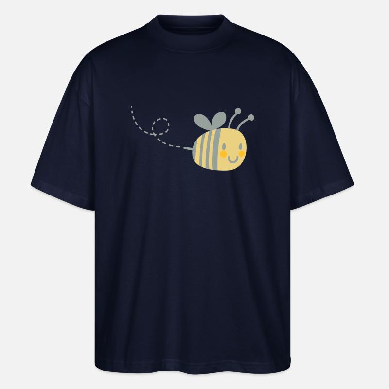 Biene mit Flugbahn - Stanley/Stella Oversized Unisex Bio T-Shirt Blaster 2.0 - Navy