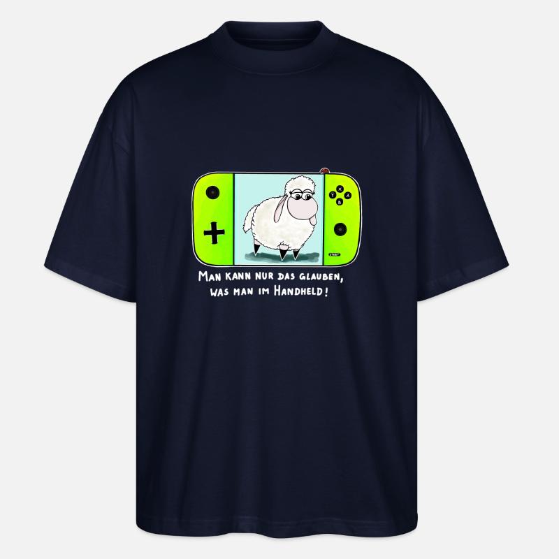 Wolly Sheepling der Handheld - Stanley/Stella Oversized Unisex Bio T-Shirt Blaster 2.0 - Navy