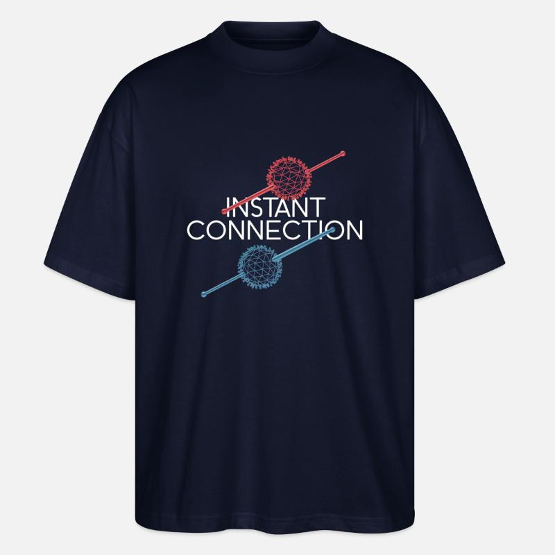 Instant Connection Geometric Art Design - Stanley/Stella Oversized Unisex Bio T-Shirt Blaster 2.0 - Navy